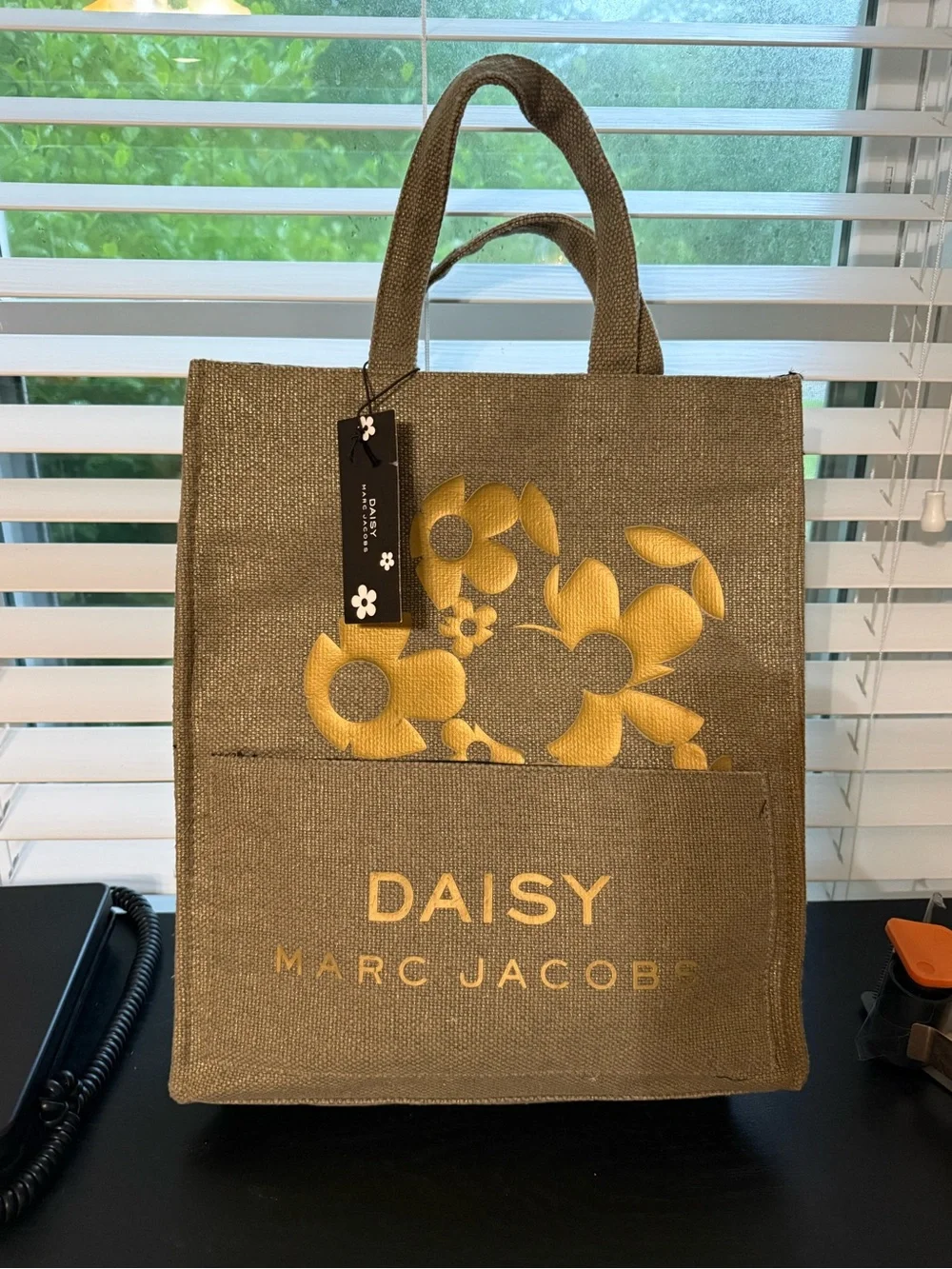 Marc Jacobs Daisy Jute Tote Bag Gift Bag Shopper Reusable Floral New